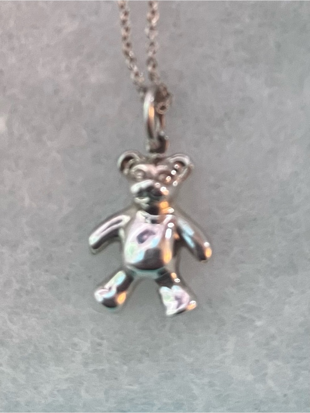 Tiffany Teddy Bear Pendant Necklace .925